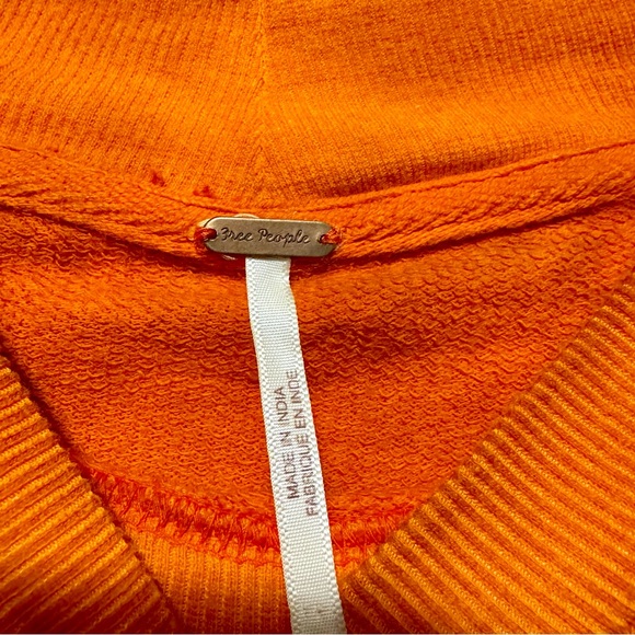 Free People Tie Dye Orange Midi Length Boho Top Dress size medium - Picture 11 of 14